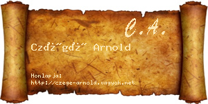 Czégé Arnold névjegykártya