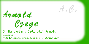 arnold czege business card